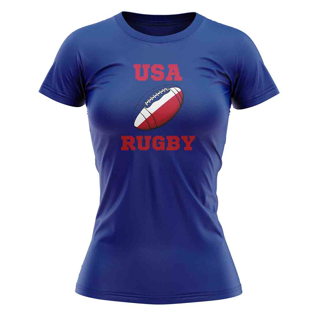 USA Rugby Ball T-Shirt (Blue) - Ladies_1