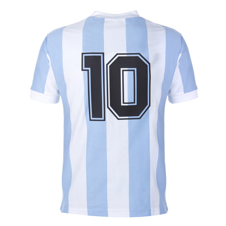 Argentina 1986 World Cup No 10 Retro Football Shirt_0