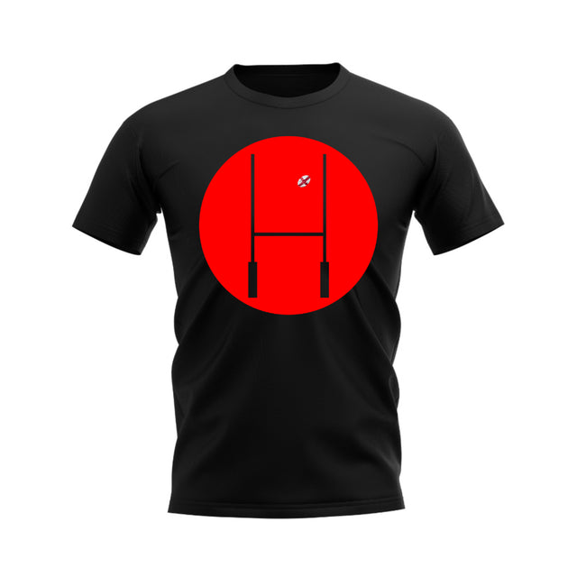 England Rugby Posts Circle T-Shirt (Black)_0