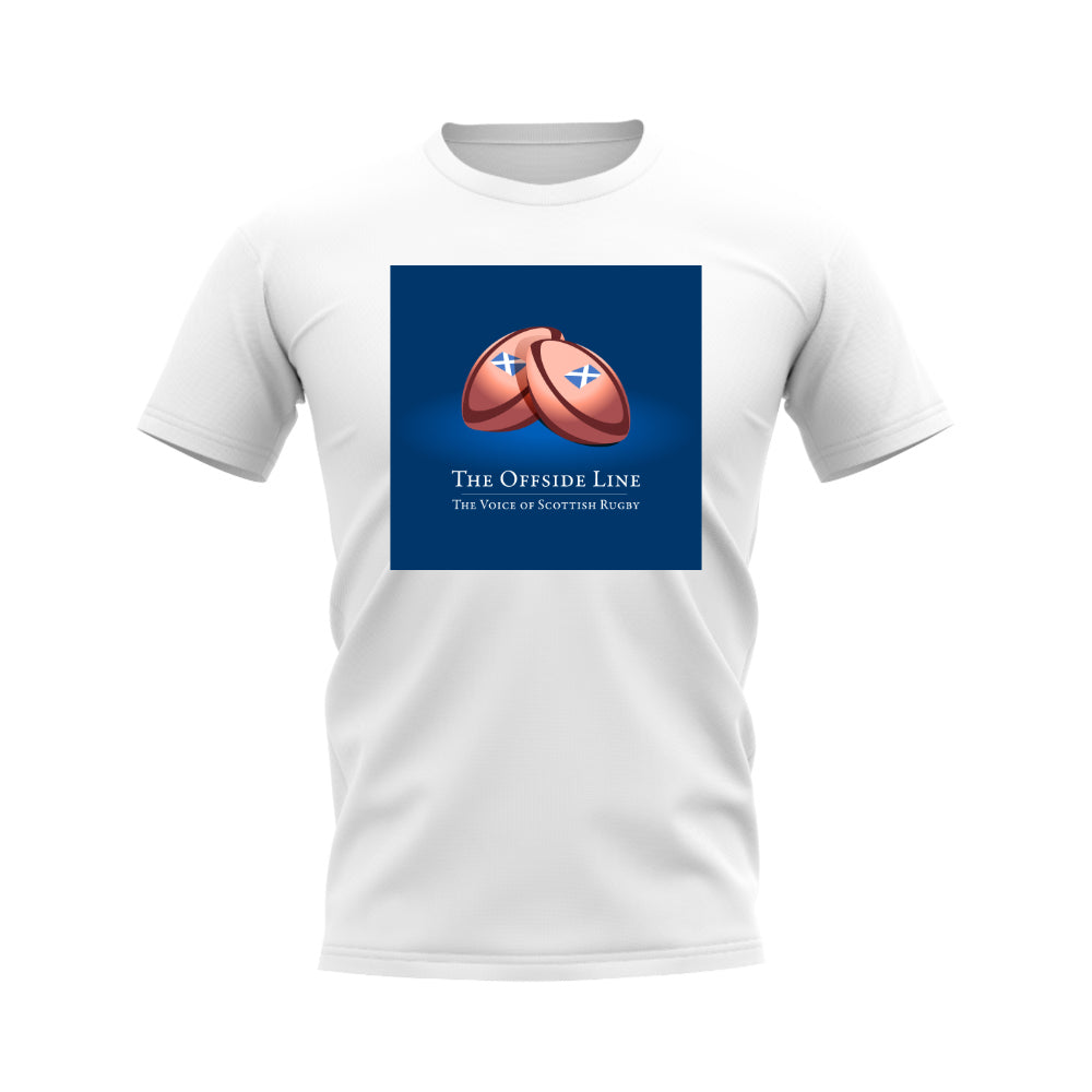 Scotland Offside Line Logo Rugby T-Shirt - Version 5 (White/Blue)_0