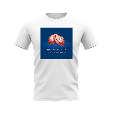 Scotland Offside Line Logo Rugby T-Shirt - Version 5 (White/Blue)_0