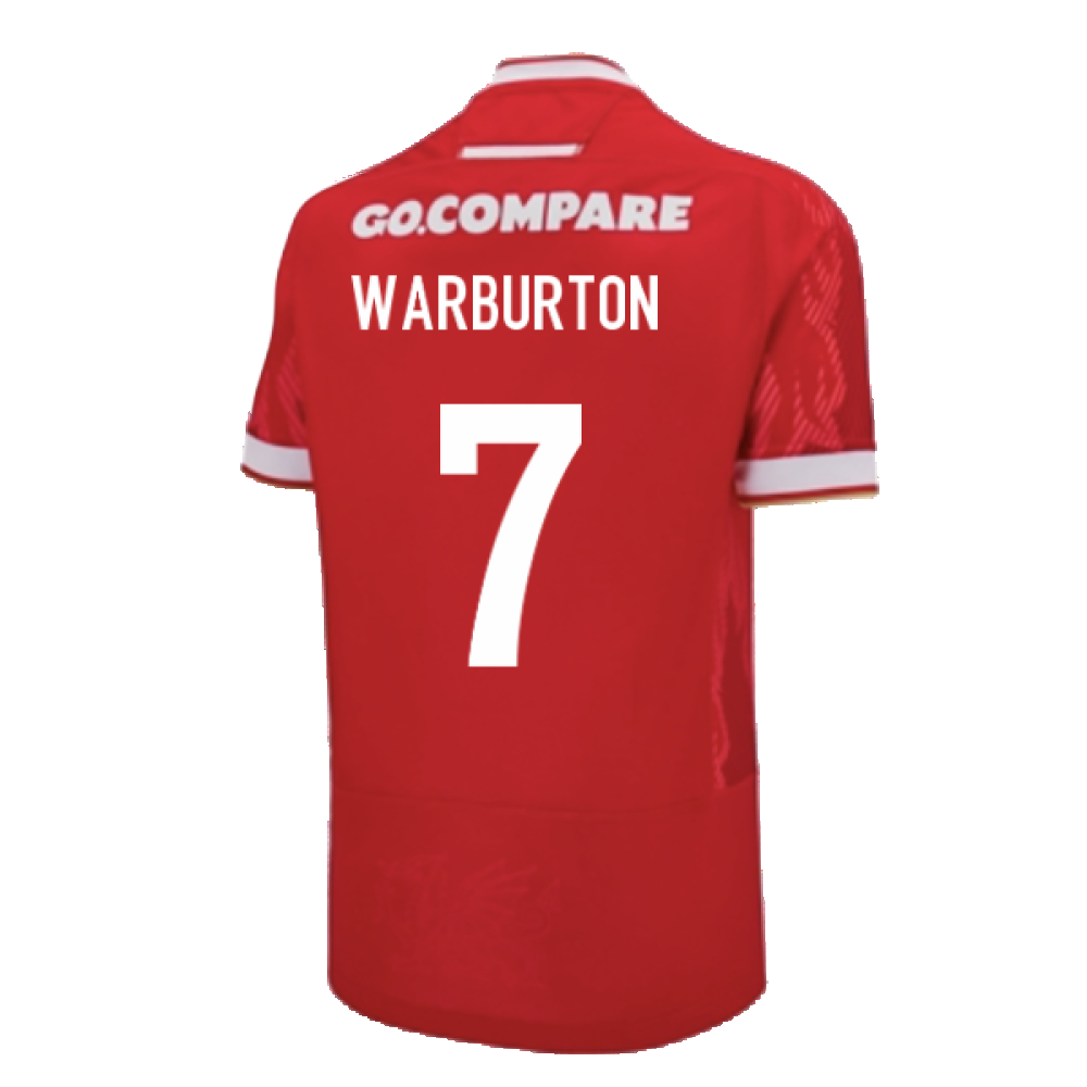 2024-2025 Wales Home Poly Rugby Shirt (Kids) (Warburton 7)_2