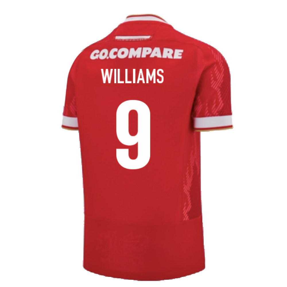2024-2025 Wales Rugby Home Slim Fit Shirt (Williams 9)_2