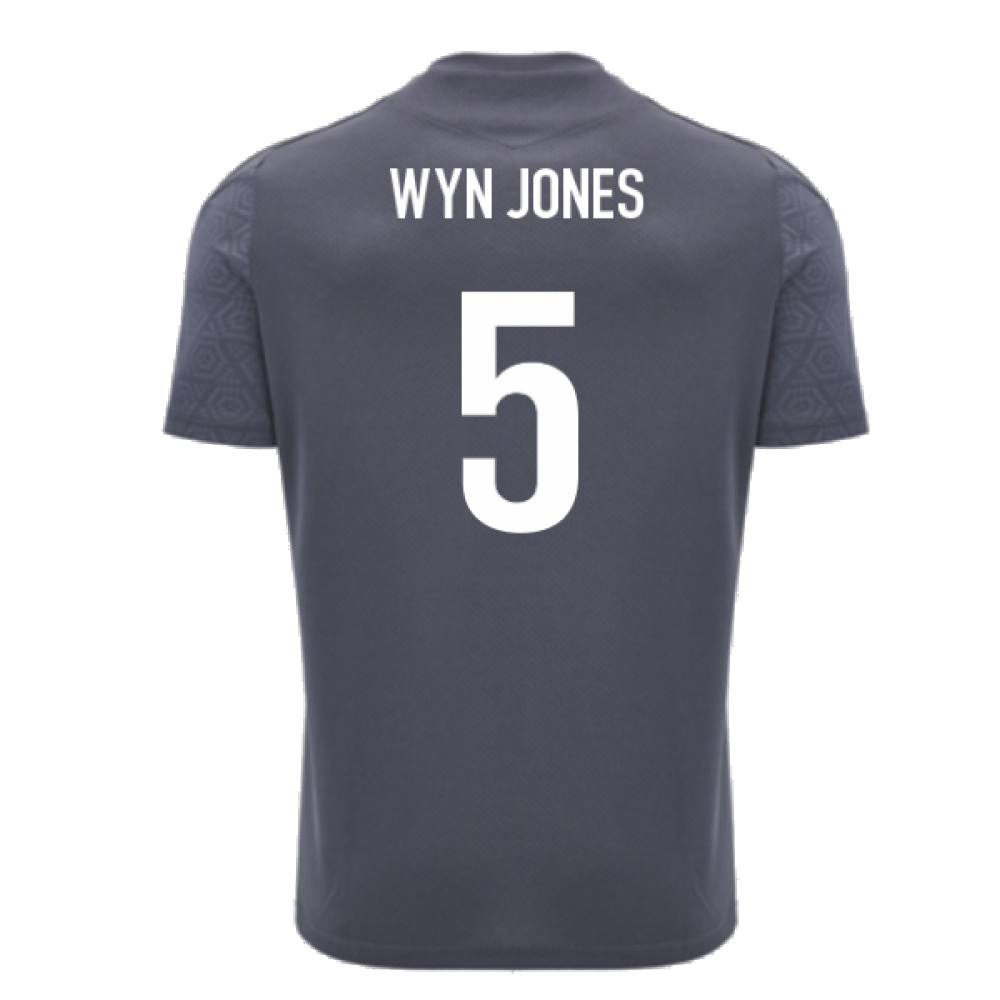 2024-2025 Wales Rugby Training Poly Shirt (Anthracite) (Wyn Jones 5)_2