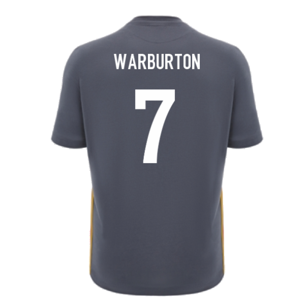 2024-2025 Wales Rugby Travel Cotton T-Shirt (Anthracite) (Warburton 7)_2