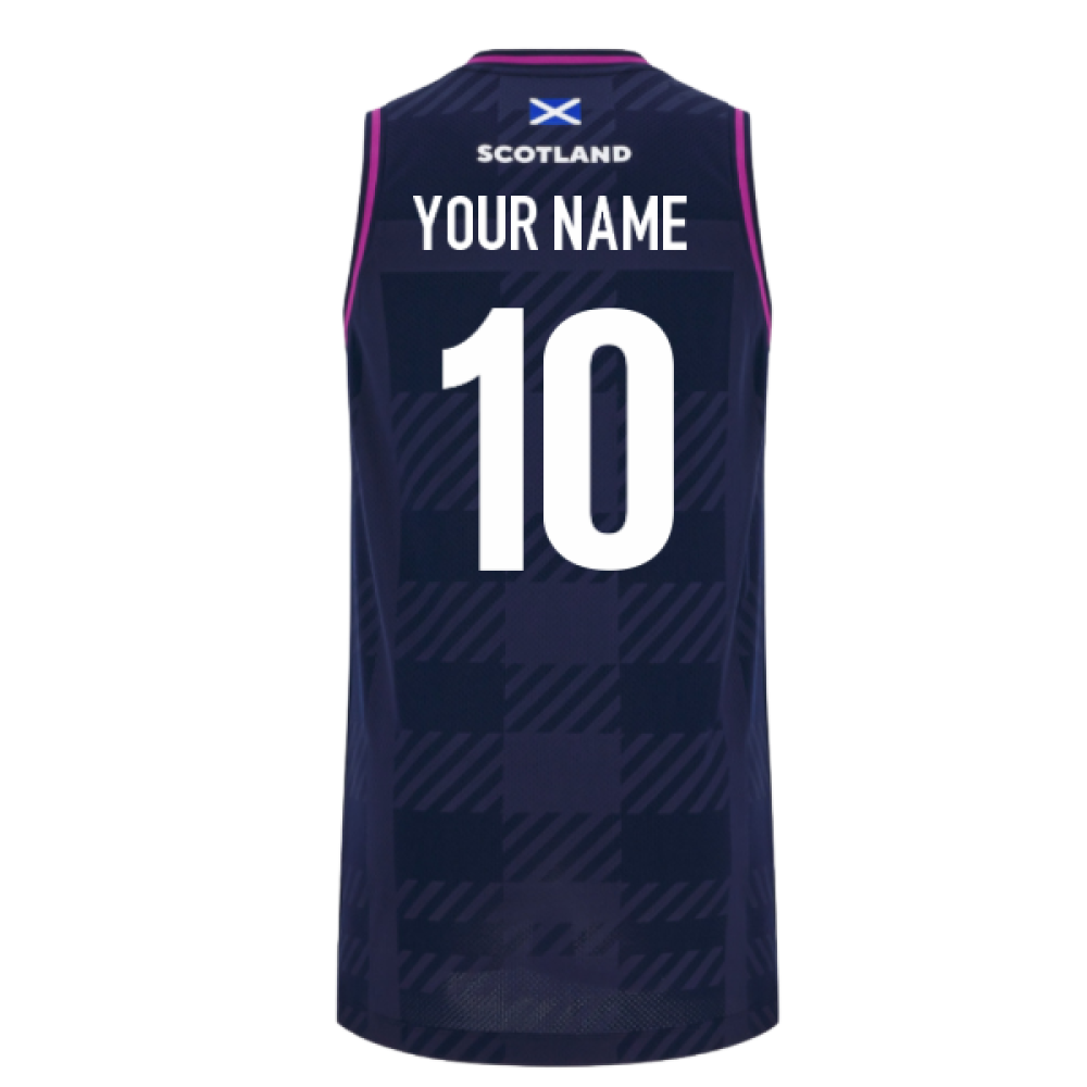 2025-2026 Scotland Rugby Basketball Singlet (Navy) (Your Name)_0