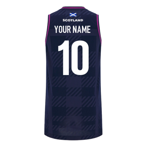 2025-2026 Scotland Rugby Basketball Singlet (Navy) (Your Name)_0