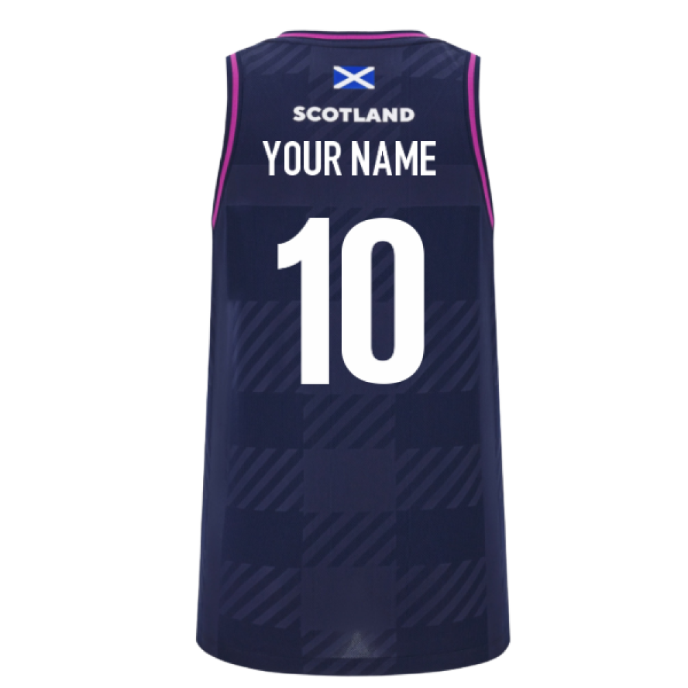 2025-2026 Scotland Rugby Training Singlet (Navy) - Womens (Your Name)_0
