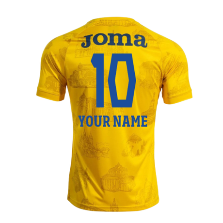 2025-2026 Romania Pre Match Shirt (Yellow) - Kids (Your Name)_0