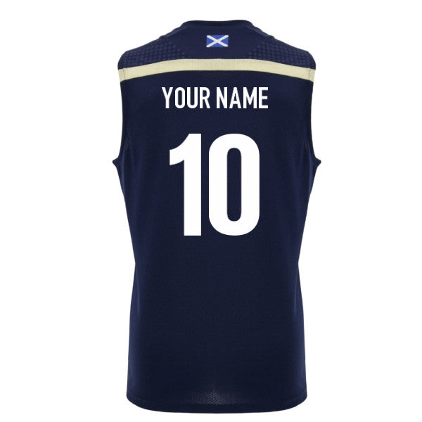 2026-2027 Scotland Rugby Poly Sleeveless Shirt (Navy) - Kids (Your Name)_0