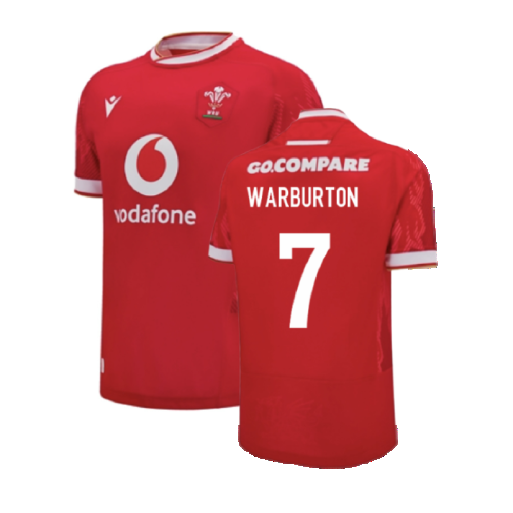 2024-2025 Wales Home Poly Rugby Shirt (Kids) (Warburton 7)_2