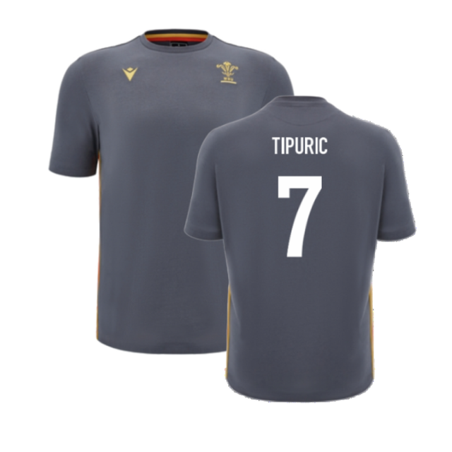 2024-2025 Wales Rugby Travel Cotton T-Shirt (Anthracite) (Tipuric 7)_2