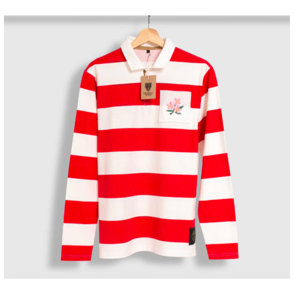 Japan Cherry Blossom Retro LS Rugby Jersey_1