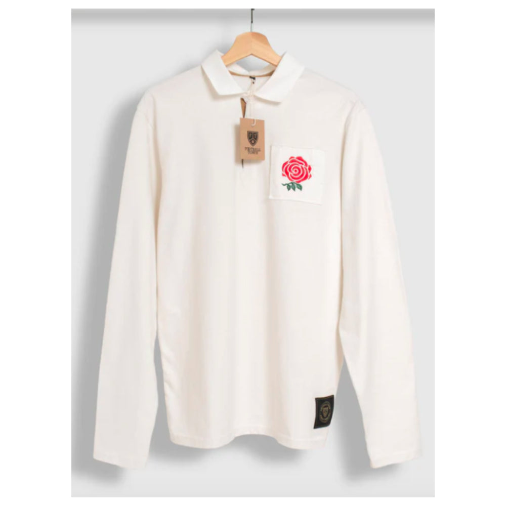 England Red Rose Retro Rugby Jersey (White)_1