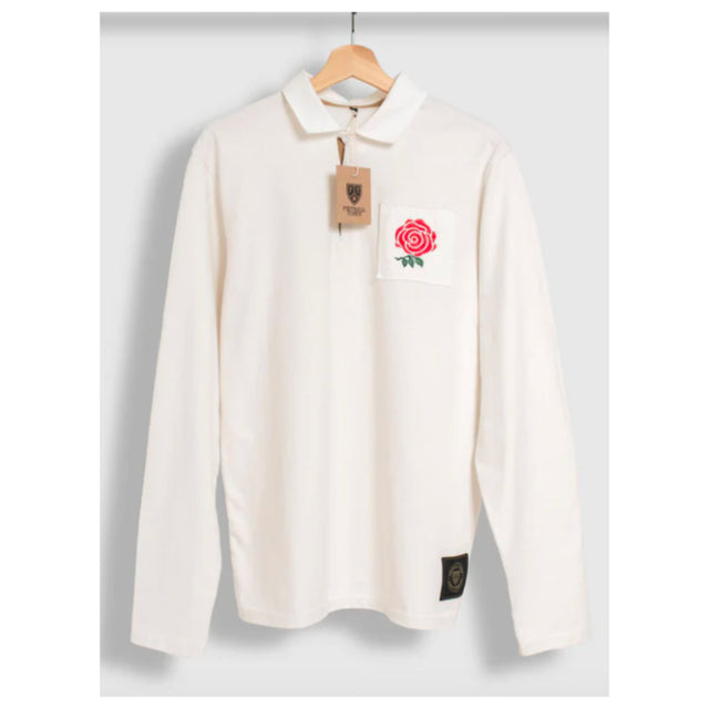 England Red Rose Retro Rugby Jersey (White)_1