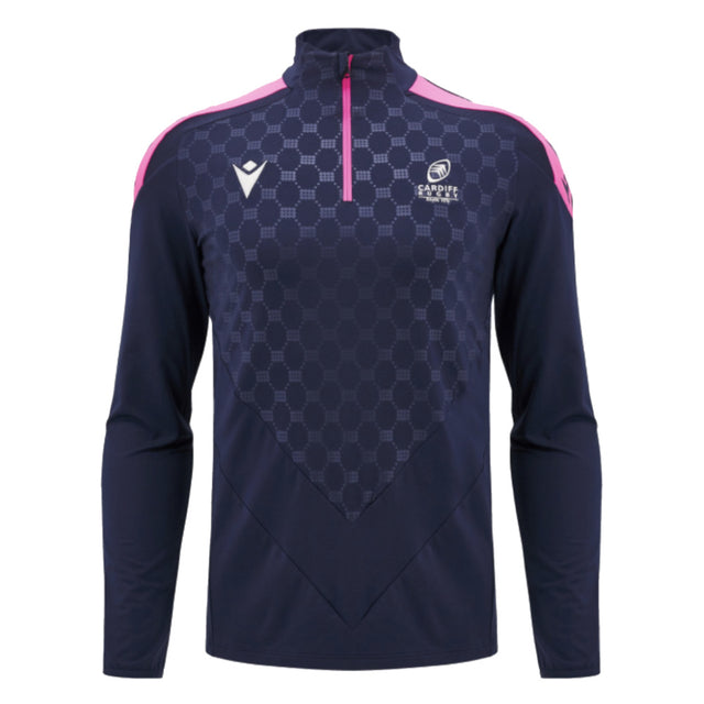 2024-2025 Cardiff Blues Rugby Heavy 1/4 Zip Top (Navy)_2