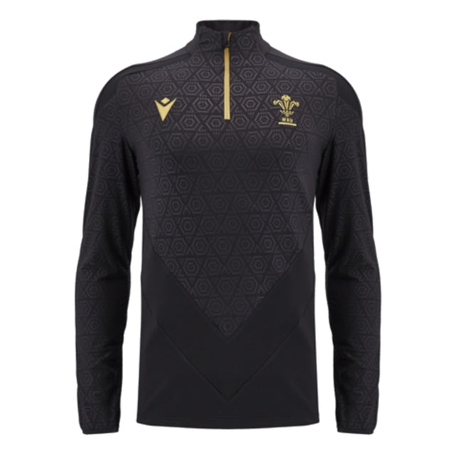 2024-2025 Wales Rugby Training 1/4 Zip Top (Black)_1