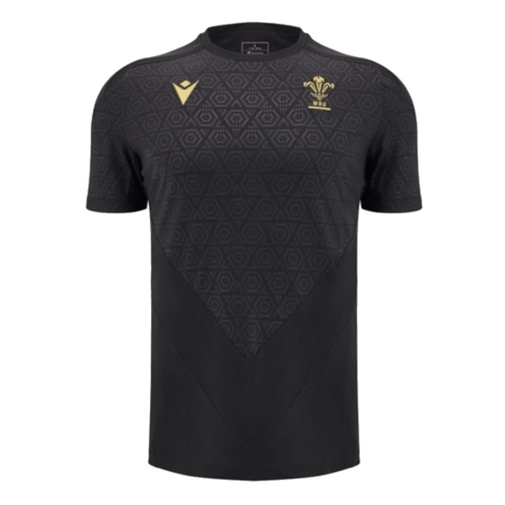 2024-2025 Wales Rugby Poly Training Shirt (Black)_1