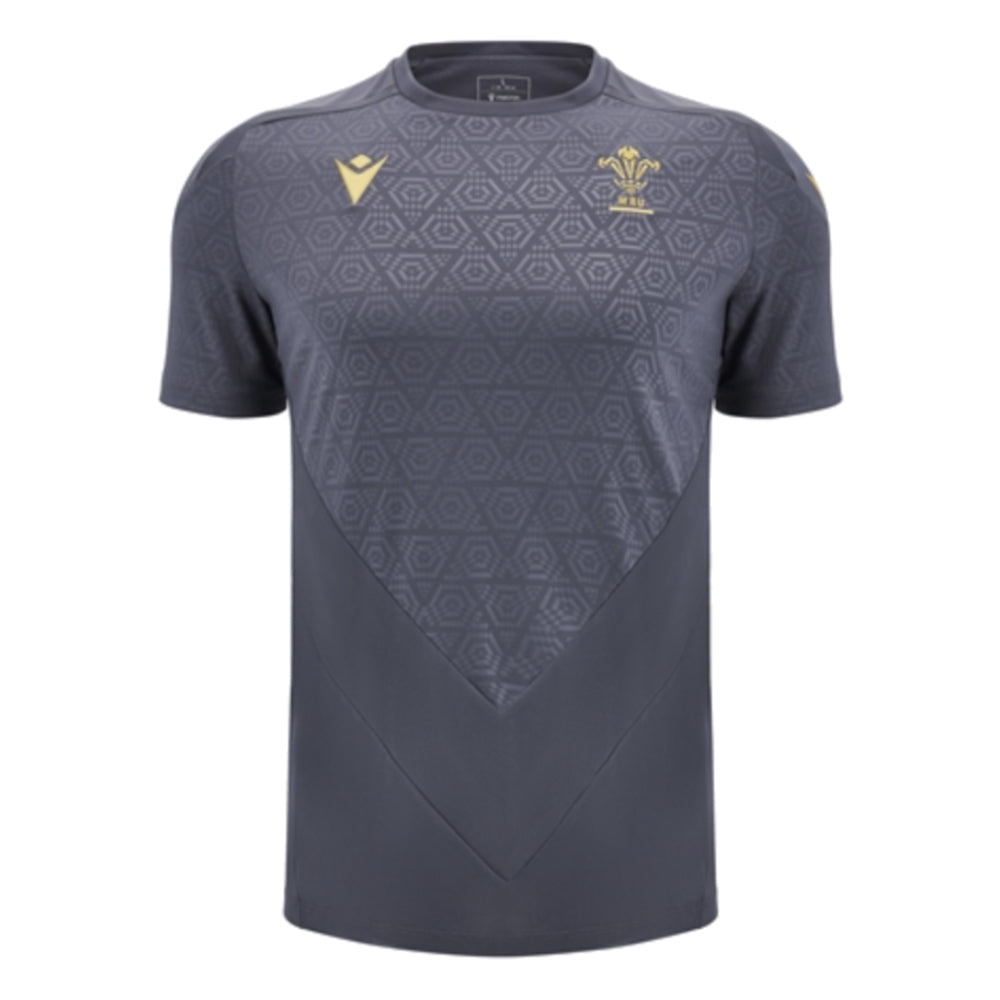2024-2025 Wales Rugby Training Poly Shirt (Anthracite)_1