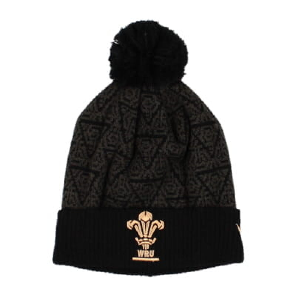 2024-2025 Wales Rugby Pom Pom Beanie (Black)_1