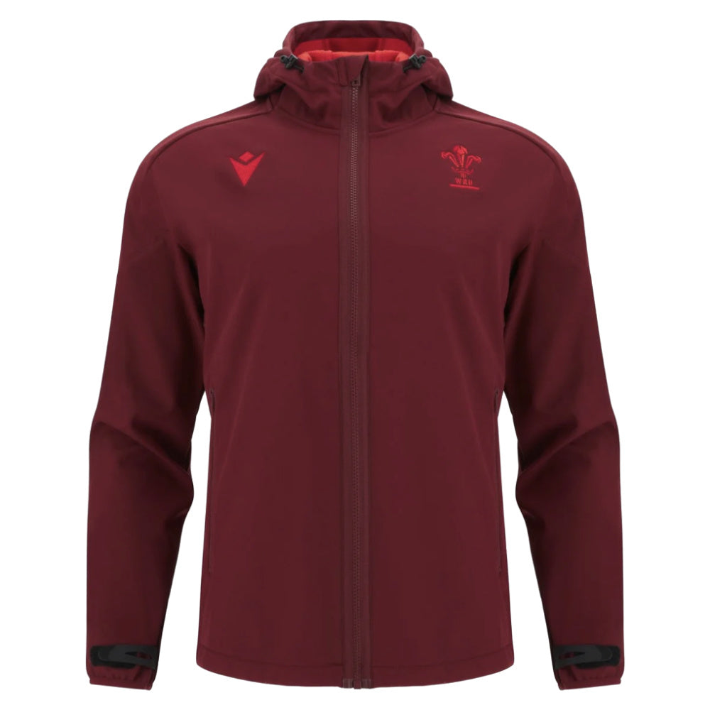 2025-2026 Wales WRU Rugby Travel Softshell Jacket (Deep Red)_3