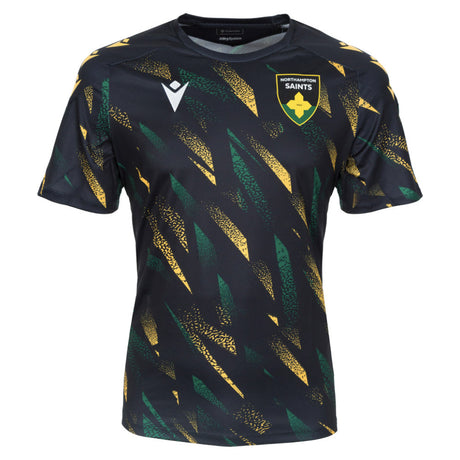 2025-2026 Northampton Saints Warm Up Shirt (Black) (Your Name)_2