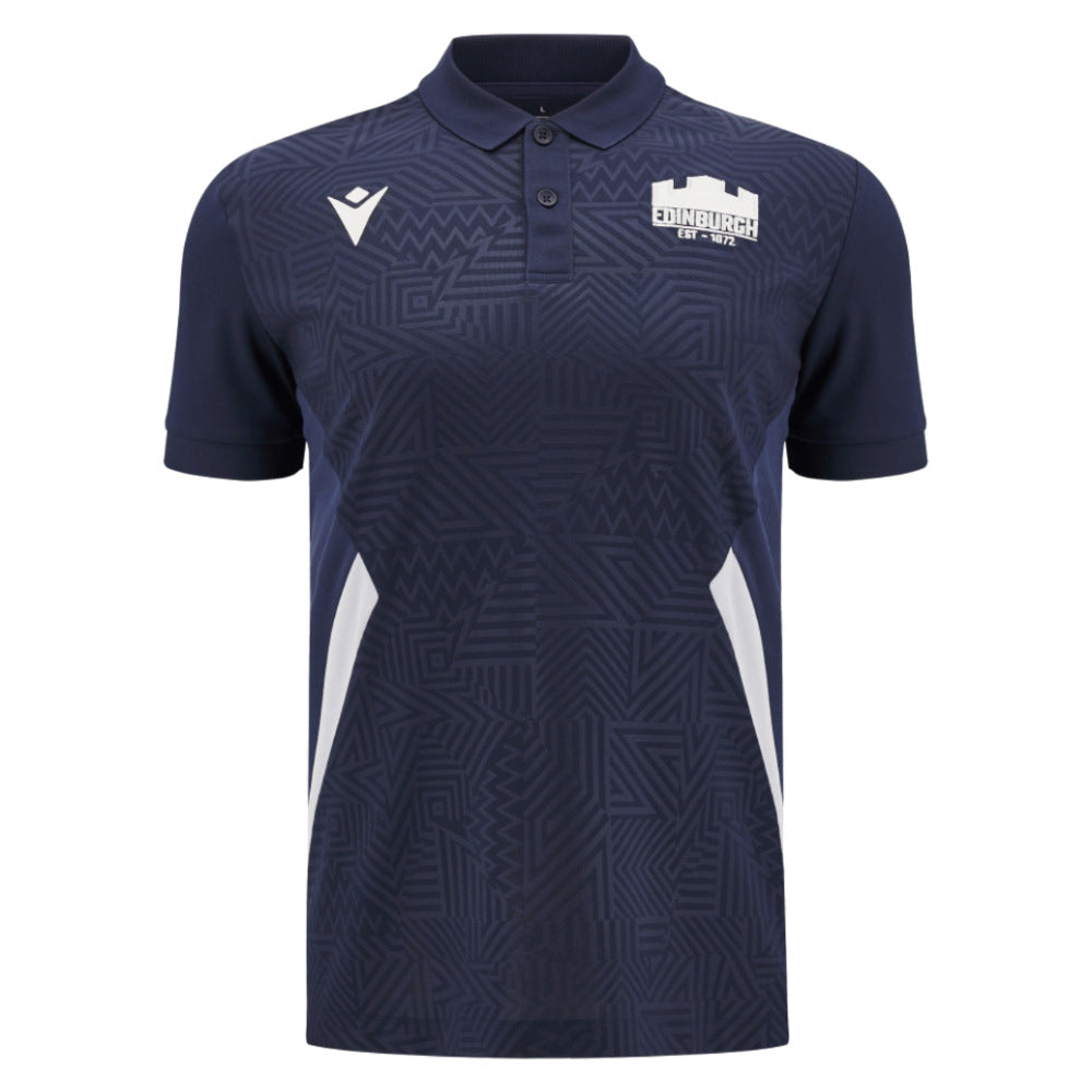 2025-2026 Edinburgh Rugby Travel Polo Shirt (Navy)_0