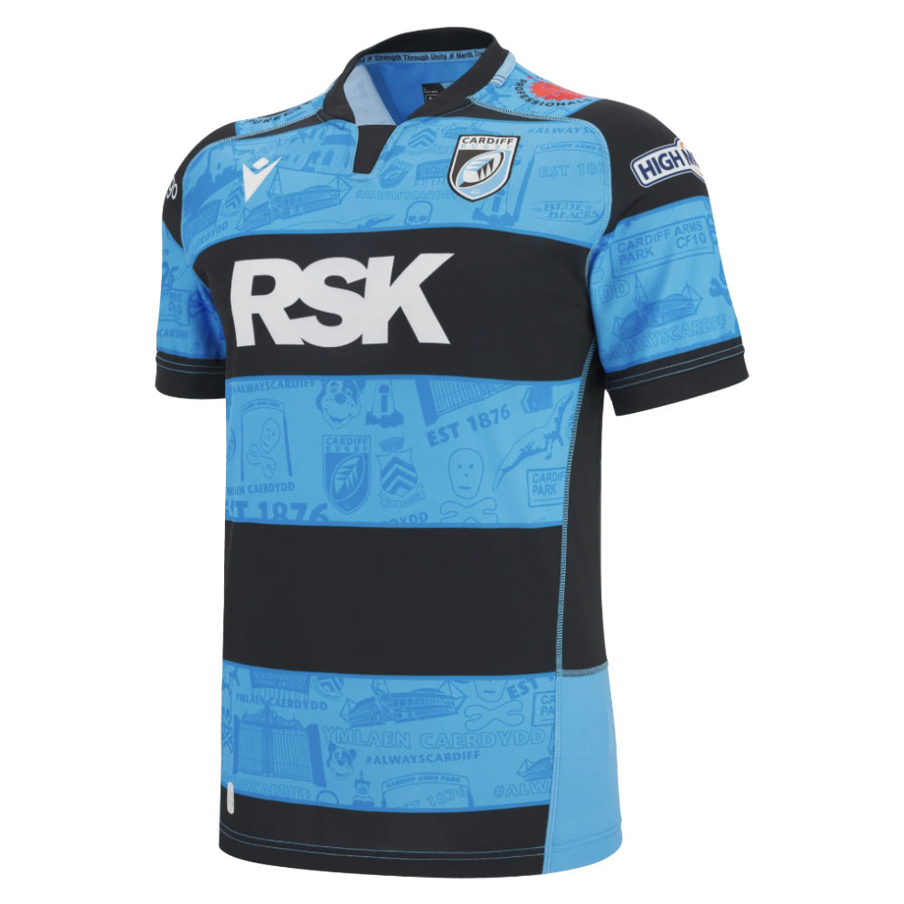 2025-2026 Cardiff Blues Home Poly Rugby Shirt (Kids)_0