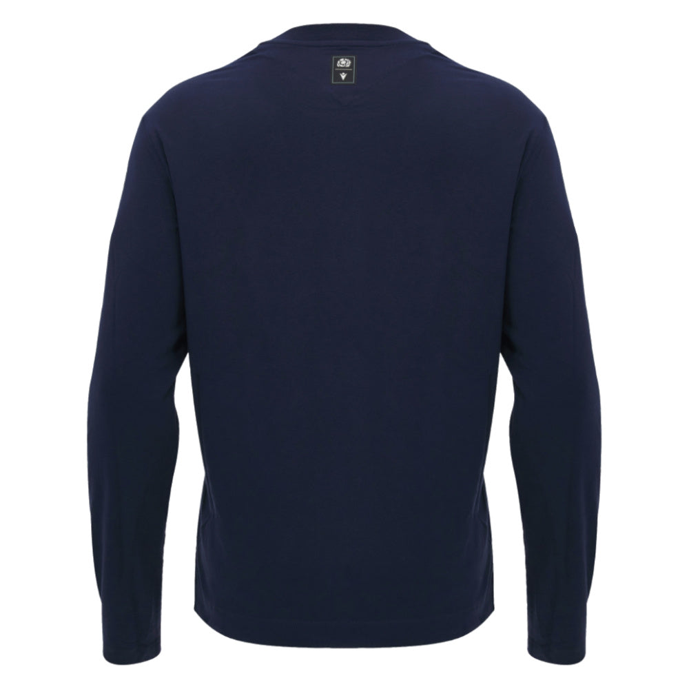 2026-2027 Scotland Rugby Ath LS Cotton Tee (Navy) (Your Name)_1