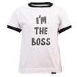 Kids I'm The Boss - White/Black Ringer_0
