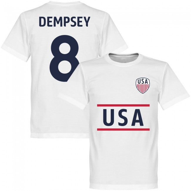 USA Dempsey 8 Team T-Shirt - White_2