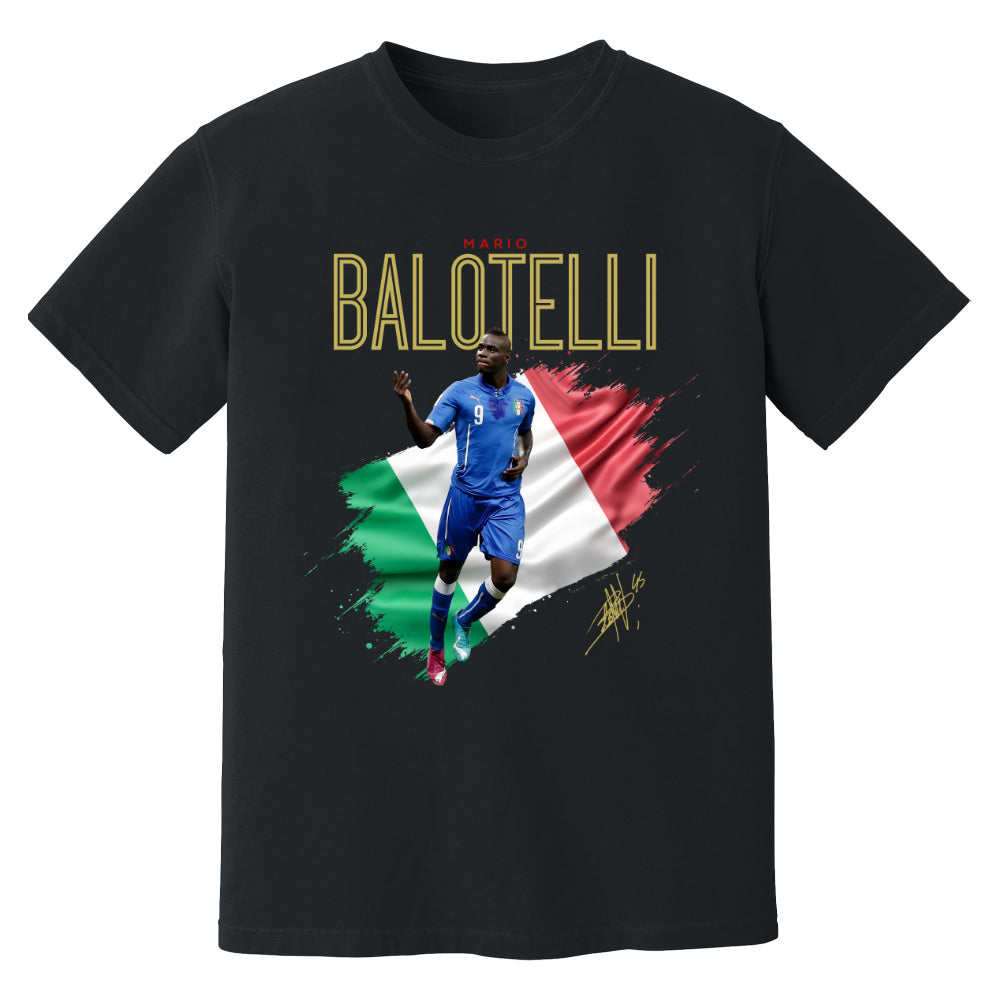 Mario Balotelli Italy Celebration T-Shirt (Black)_0