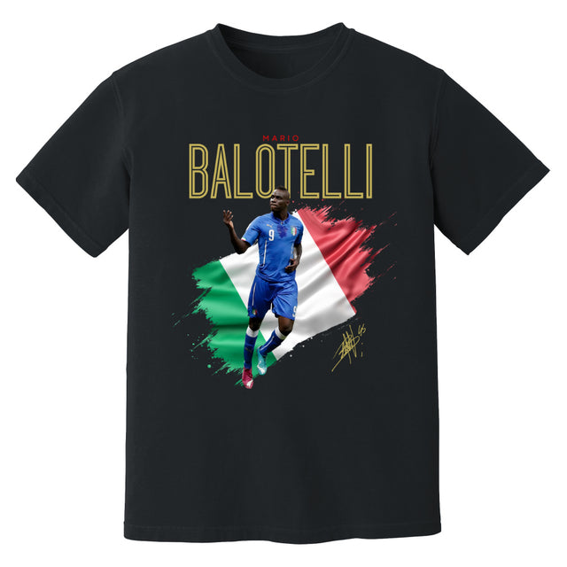 Mario Balotelli Italy Celebration T-Shirt (Black)_0