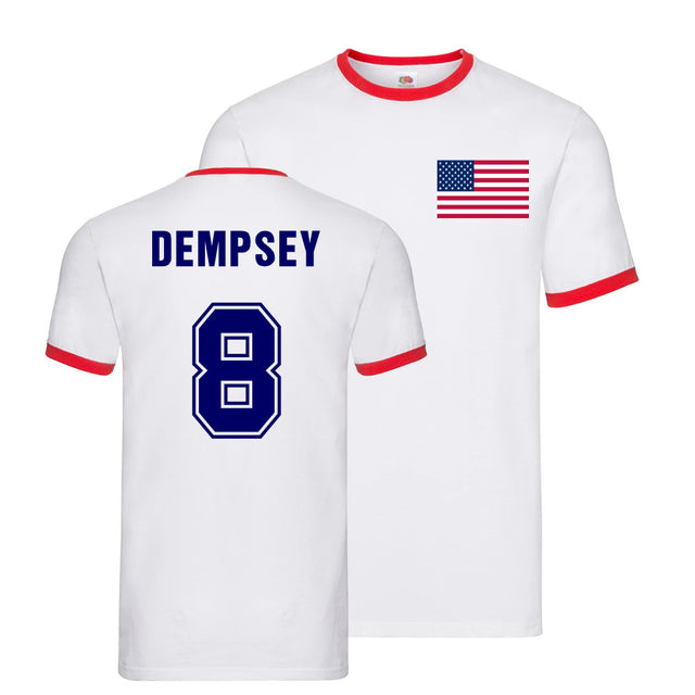 Clint Dempsey USA Ringer T-Shirt (White)_0