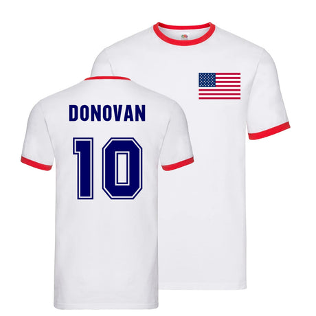 Landon Donovan USA Ringer T-Shirt (White)_0