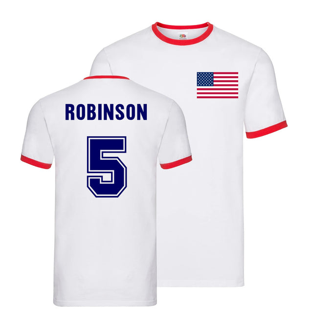 Antonee Robinson USA Ringer T-Shirt (White)_0