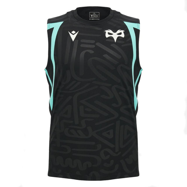 2026-2027 Ospreys Rugby Poly Sleeveless Training Shirt (Black)_0