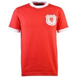 Wales Short Sleeve Kids Red Retro Football Shirt_0
