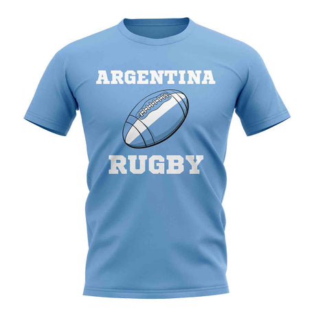 Argentina Rugby Ball T-Shirt (Sky Blue)_1