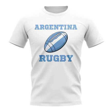 Argentina Rugby Ball T-Shirt (White)_1