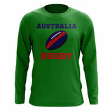 Australia Rugby Ball Long Sleeve Tee (Green)_1