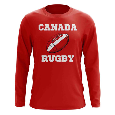 Canada Rugby Ball Long Sleeve Tee (Red)_1