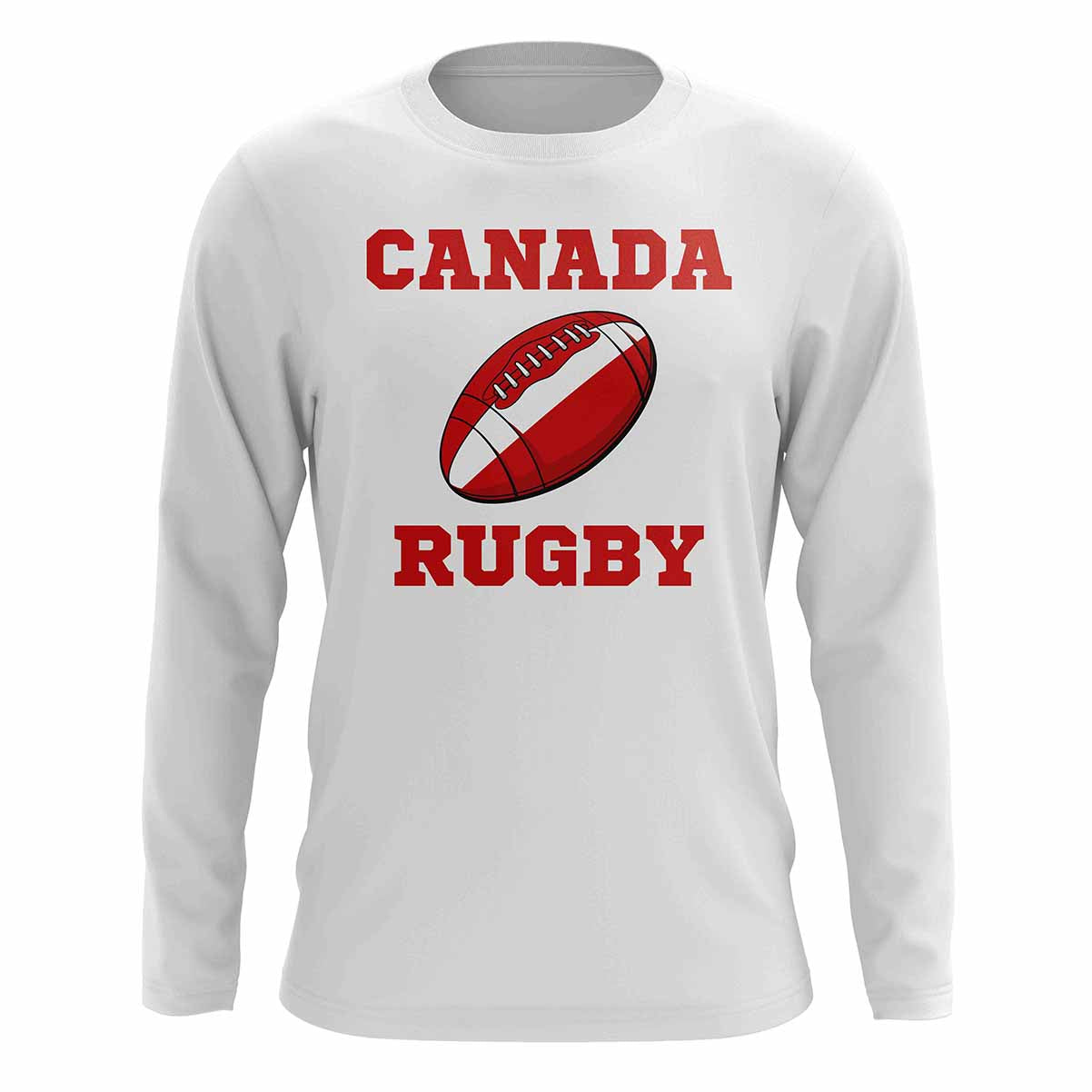 Canada Rugby Ball Long Sleeve Tee (White)_1