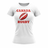 Canada Rugby Ball T-Shirt  (White)  - Ladies_1