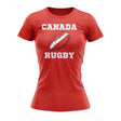 Canada Rugby Ball T-Shirt  (Red) - Ladies_1
