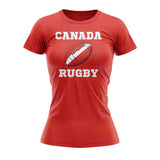 Canada Rugby Ball T-Shirt  (Red) - Ladies_1