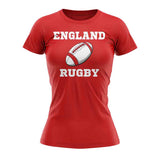 England Rugby Ball T-Shirt (Red) - Ladies_1