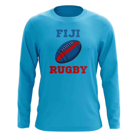 Fiji Rugby Ball Long Sleeve Tee (Aqua)_1