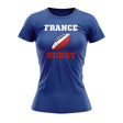 France Rugby Ball T-Shirt (Blue) - Ladies_1