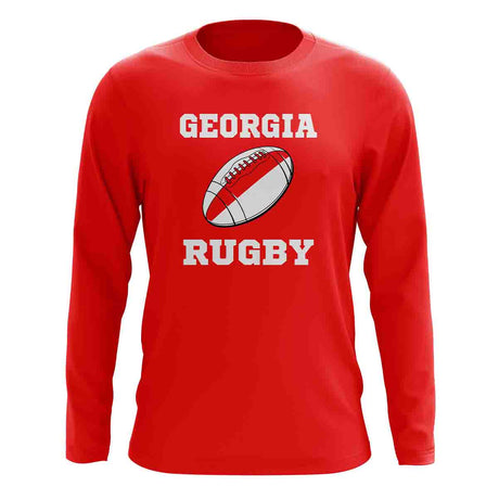 Georgia Rugby Ball Long Sleeve Tee (Red)_1